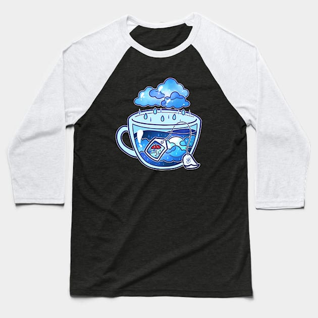 Rainy Day Teacup Baseball T-Shirt by heysoleilart